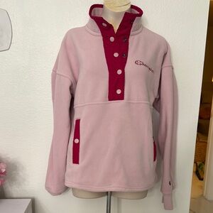 Champion Light Pink Fleece with Red Accents